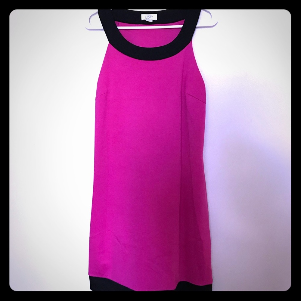 Loft pink and black dress